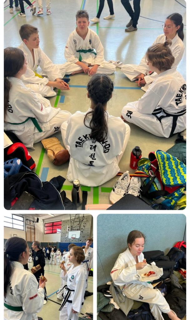 3 Bilder mit Kumgang-Teilnehmern bei einer Pause